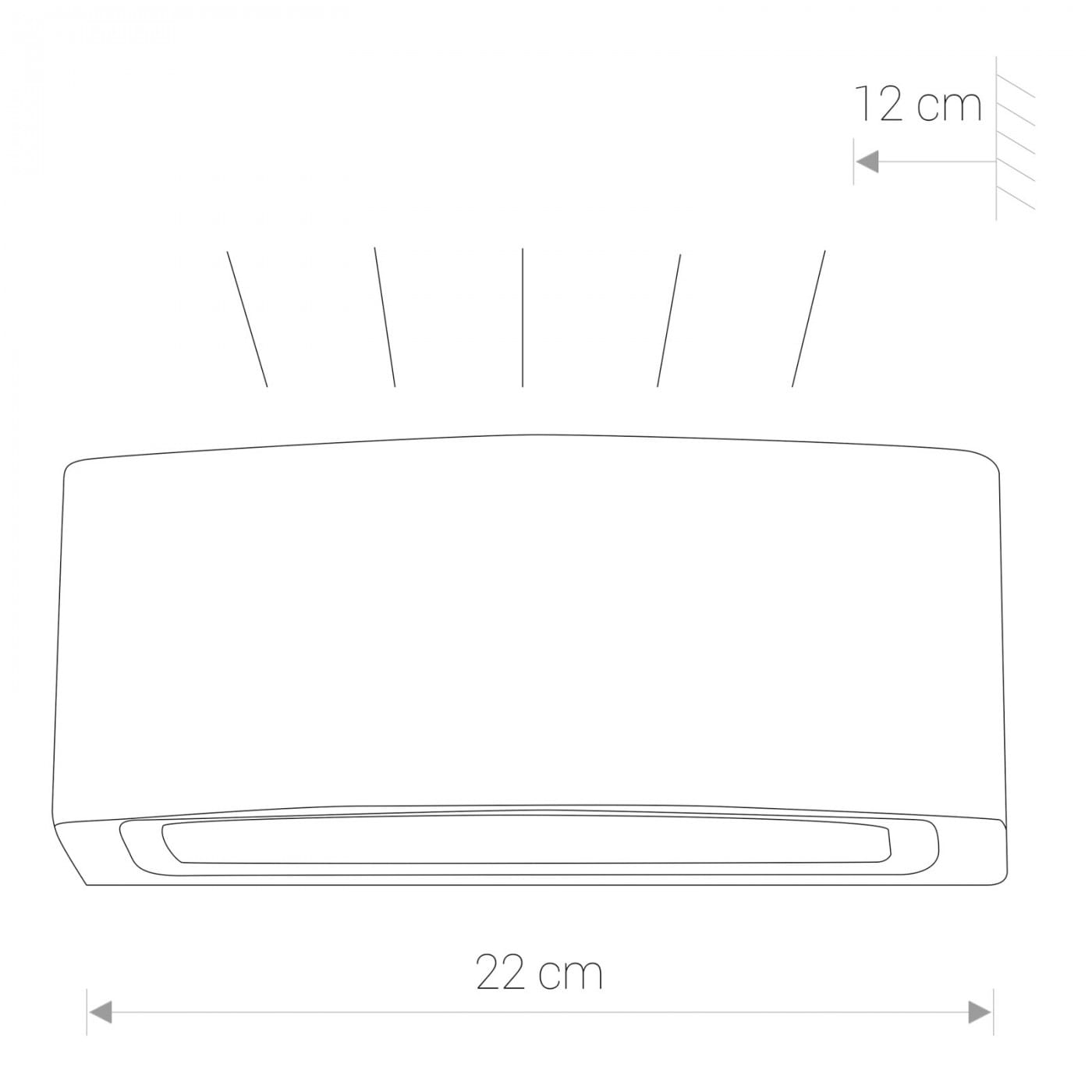 Kinkiet elewacyjny Brick 1-punktowy, prostokątny, w kolorze białym. Wymiary: 22 cm szerokości, 12 cm wysokości. Układ w pionie z możliwością oświetlenia w górę. Stylowy design, idealny do użytku zewnętrznego.