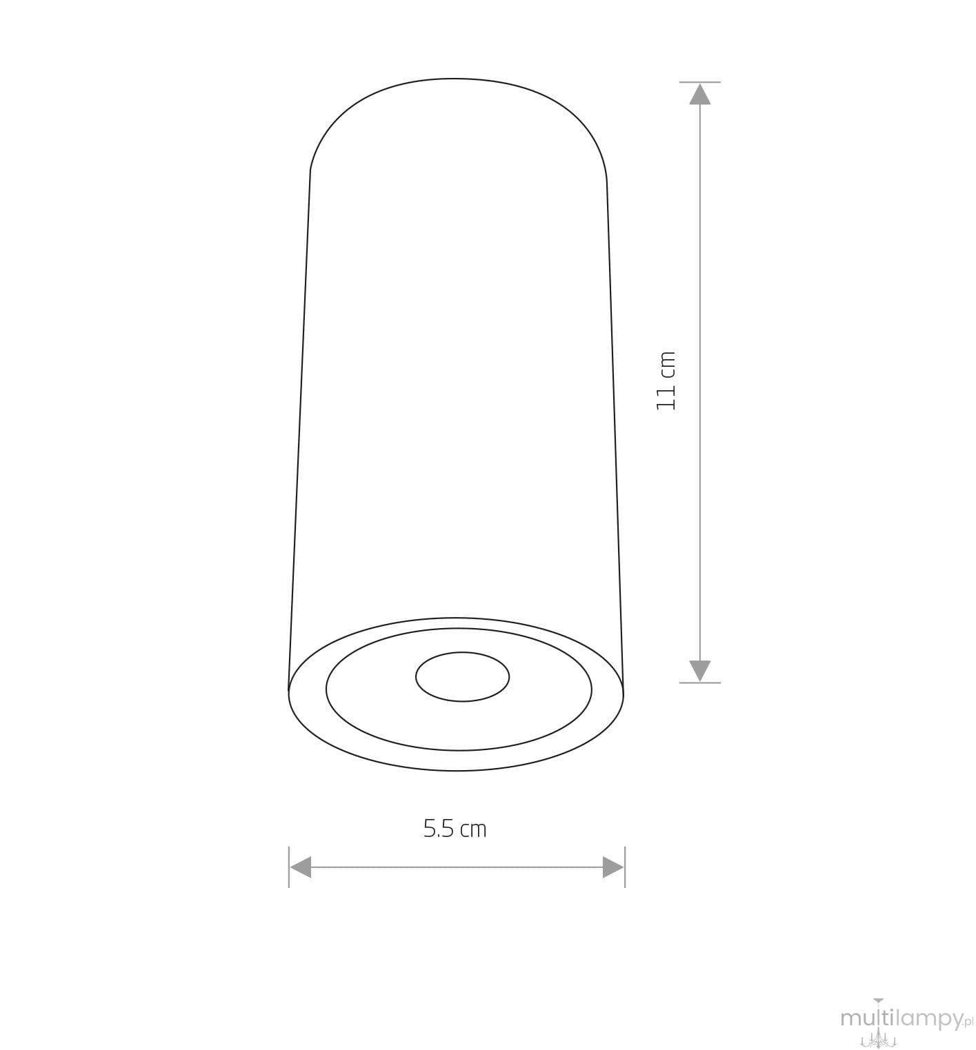 Biała lampa sufitowa Edesa LED S o cylindrycznym kształcie, wysokości 11 cm i średnicy 5,5 cm. Zainstalowana w pozycji wiszącej, z widocznym miejscem na źródło światła w górnej części. Prosta forma bez zdobień, idealna do nowoczesnych wnętrz.