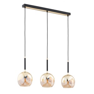 Prada lampa wisząca 3xE27 czarna/złota 62404