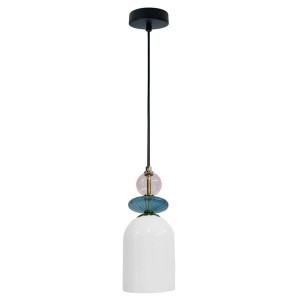 Tropea lampa wisząca 1xE27 czarna/biały LP-2004/1P M WH