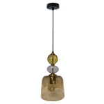 Tropea lampa wisząca 1xE27 czarna/bursztyn LP-2004/1P S AM