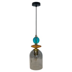Tropea lampa wisząca 1xE27 czarna/dymiony LP-2004/1P M SM