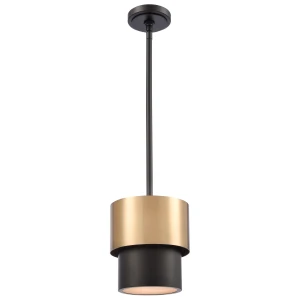 Coburg D20 lampa wisząca 1xE14 czarna/mosiądz P01777BR