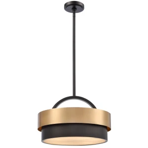Coburg D40 lampa wisząca 4xE14 czarna/mosiądz P04760BR