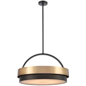 Coburg D60 lampa wisząca 6xE14 czarna/mosiądz P06753BR