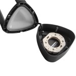 Lampa stojąca ogrodowa Mario H80 w kolorze antracytowym, z trójkątną obudową. Widok z góry na otwartą lampę, z widocznym gniazdem GX53. Materiał matowy, struktura solidna, idealna do oświetlenia przestrzeni zewnętrznych.