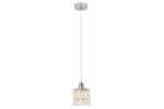 Lampa wisząca Elmo 1xE14 w kolorze chromowanym z przezroczystym kloszem. Produkt zawieszony na cienkim przewodzie, z okrągłym, metalowym mocowaniem sufitowym. Klosz transparentny, ukazujący żarówkę wewnątrz.