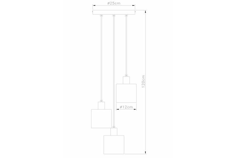 Lampa wisząca Elmo z trzema kloszami w kolorze chromu i przezroczystego szkła. Klosze o średnicy 12 cm zawieszone na regulowanych linkach, z maksymalną wysokością 120 cm. Podstawa o szerokości 25 cm. Idealna do nowoczesnych wnętrz.
