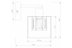 Kinkiet Elmo 1xE14 w kolorze chromowanym z przezroczystym kloszem. Produkt o wymiarach 180 mm wysokości, 120 mm średnicy. Ujęcie frontalne, pokazujące prostokątną podstawę oraz szczegóły mocowania. Idealny do nowoczesnych wnętrz.