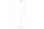 Lampa wisząca Elmo 1xE14 w kolorze złotym z przeźroczystym kloszem, o wymiarach 120 cm wysokości i 12 cm średnicy klosza. Ujęcie frontalne, pokazujące konstrukcję i proporcje lampy.