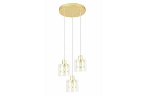 Elmo lampa wisząca 3xE14 złota/przeźroczysty 338803-36