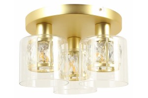 Elmo lampa sufitowa 3xE14 złota/przeźroczysty 638803-36
