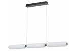 Lampa wisząca Catkin 3xLED/24W w kolorze czarnym. Posiada trzy cylindryczne klosze w kolorze białym, zawieszone na cienkich linkach. Utrzymana w prostym, nowoczesnym stylu, montowana na płaskim, prostokątnym stelażu.