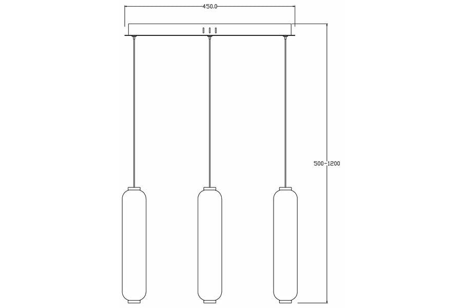 Lampa wisząca Catkin 3xLED/24W w kolorze czarnym, z trzema cylindrycznymi kloszami na regulowanych linkach. Wymiary: szerokość 450 mm, wysokość 500-1200 mm. Prosty design, idealna do nowoczesnych wnętrz.