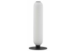 Lampa stołowa Catkin 1xLED/8W w kolorze czarnym, z białym, cylindrycznym kloszem. Ujęcie frontalne, stojąca na okrągłej podstawie. Gładka powierzchnia klosza, minimalistyczny design, idealna do nowoczesnych wnętrz.