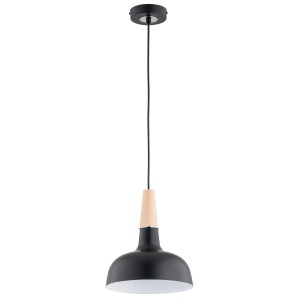 Goxa lampa wisząca 1xE27 czarna/drewno 61316