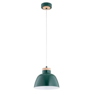 Lorien lampa wisząca 1xE27 zielona/drewno 61318