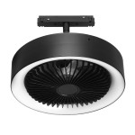 Lampa LED + wiatrak z pilotem do szyny magnetycznej 12W/4000K czarna
