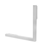 Lampa LED narożna do szyny magnetycznej 24W/4000K w kolorze białym, w kształcie litery L, wykonana z aluminium. Ujęcie z boku, ukazujące prostokątny profil i gładką, matową powierzchnię. Bez widocznych napisów lub logo.