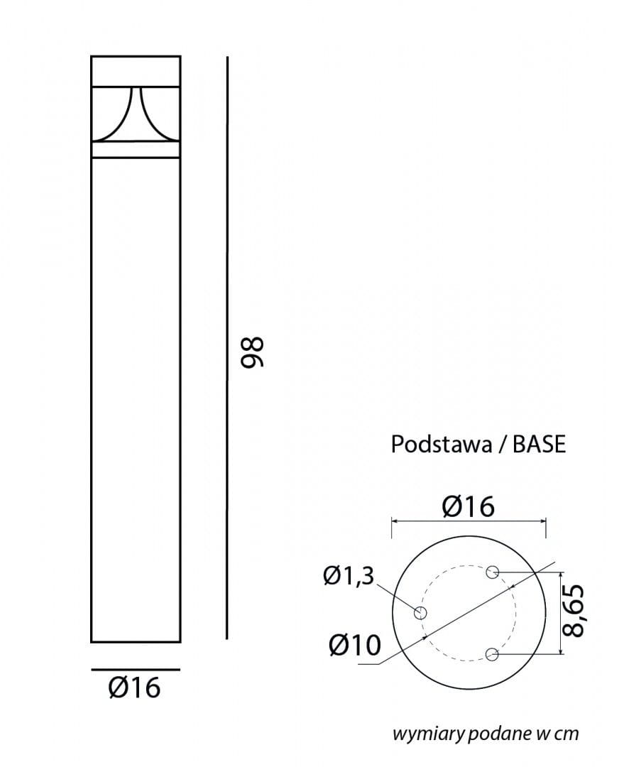 Lampa stojąca ogrodowa Barel H98, wysokość 98 cm, średnica 16 cm, ciemny popiel, z 1xLED/23W. Prosty, cylindryczny kształt, z podstawą o średnicy 16 cm. Zastosowanie w ogrodzie lub na tarasie.