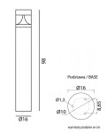 Lampa stojąca ogrodowa Barel H98, wysokość 98 cm, średnica 16 cm, ciemny popiel, z 1xLED/23W. Prosty, cylindryczny kształt, z podstawą o średnicy 16 cm. Zastosowanie w ogrodzie lub na tarasie.