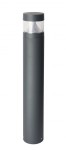 Lampa stojąca ogrodowa Barel H98 w kolorze ciemnego popielu, wykonana z metalu, o cylindrycznym kształcie. Posiada szklaną osłonę u góry, przystosowana do żarówki LED 1x23W. Idealna do oświetlenia przestrzeni na zewnątrz.