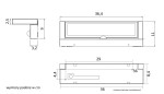 Kinkiet elewacyjny kierunkowy LED 27W w ciemnym popiele, z czujnikiem ruchu. Produkt o wymiarach 36,4 x 11 x 8,4 cm, z prostokątnym kształtem i gładką powierzchnią. Widok z przodu, z wyraźnymi detalami montażowymi.