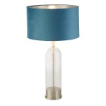 Oxford lampa stołowa 1xE27 satynowy nikiel/turkusowa EU81713TE