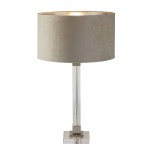 Scarborough lampa stołowa 1xE27 satynowy nikiel/taupe EU67521TA