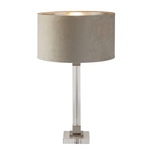 Scarborough lampa stołowa 1xE27 satynowy nikiel/taupe EU67521TA
