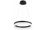 Lampa wisząca Cornelia w kolorze antracytowym z jednym źródłem LED 24W. Okrągła konstrukcja z białym i czarnym wykończeniem, zawieszona na cienkich linkach. Prosty, nowoczesny design, idealna do wnętrz.