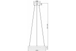 Lampa wisząca Cornelia w kolorze antracytowym, z pojedynczym źródłem LED 24W. Ma okrągły, metalowy klosz o średnicy 400 mm oraz regulowaną wysokość zawieszenia od 500 do 1200 mm. Ujęcie frontalne, pokazujące wymiary i kształt.