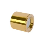 Luna lampa sufitowa tuba 1xGU10/IP65 w kolorze złotym. Lampa ma cylindryczny kształt, błyszczącą powierzchnię oraz okrągły otwór na żarówkę. Ujęcie z boku, ukazujące detale wykończenia.