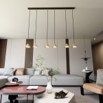 Elit lampa wisząca 6xGX53 czarna/złota 1329/6