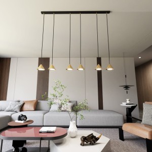 Elit lampa wisząca 6xGX53 czarna/złota 1329/6