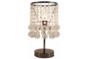 London Crystal lampa stołowa 1xE14 czarny chrom 527701-29
