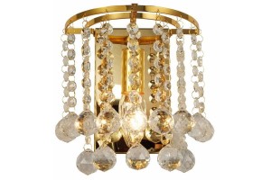 London Crystal kinkiet 1xE14 złoty 227701-03