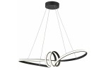 Lampa wisząca Canbera w kolorze czarnym z jednym źródłem światła LED o mocy 40W. Posiada nowoczesny, spiralny kształt z delikatnym podświetleniem, zawieszona na cienkich linkach, montowana do sufitu.