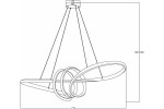 Czarna lampa wisząca Canbera z jednym źródłem LED o mocy 40W. Okrągła forma złożona z kilku spiralnych elementów, zawieszona na regulowanym przewodzie. Wymiary: średnica 770 mm, wysokość 500-1200 mm. Montaż sufitowy.
