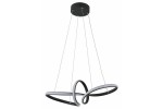 Lampa wisząca Adila 1xLED/30W w kolorze czarnym. Posiada nowoczesny, asymetryczny kształt z elastycznymi pierścieniami. Utrzymana na cienkich linkach, przymocowana do okrągłego, metalowego mocowania. Idealna do eleganckich wnętrz.