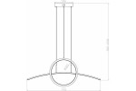 Lampa wisząca Evora z dwiema żarówkami LED o mocy 23W, w kolorze czarnym. Zawieszenie na dwóch linkach, okrągła podstawa oraz równoważny kształt klosza. Wymiary: 795 mm szerokości, regulowana wysokość 500-1200 mm.