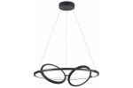 Lampa wisząca Gilian z trzema źródłami LED o mocy 40W, w kolorze czarnym. Posiada nowoczesny design z okrągłymi pierścieniami, zawieszona na cienkich linkach, z metalowym mocowaniem sufitowym.