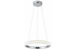 Lampa wisząca Vigo z pojedynczym źródłem LED 18W, w chromowanej obudowie. Okrągły kształt z transparentnym wykończeniem, zawieszona na cienkich linkach. Stylowy element oświetleniowy, idealny do nowoczesnych wnętrz.
