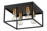 Cage lampa sufitowa 4xE27 czarna/mosiądz 638704-02