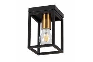 Cage lampa sufitowa 1xE27 czarna/mosiądz 638701-02