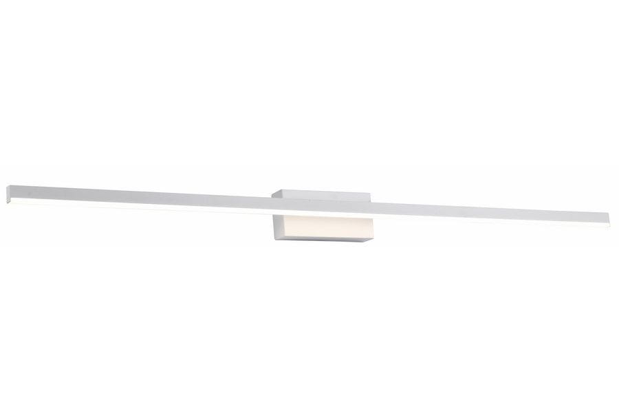 Kinkiet łazienkowy Linea LED IP44 w kolorze białym, o długości 100 cm i mocy 12W. Posiada prostokątną, minimalistyczną obudowę z zamontowanym źródłem światła, idealny do oświetlenia obrazów lub lustra. Ujęcie frontalne na jednolitym tle.