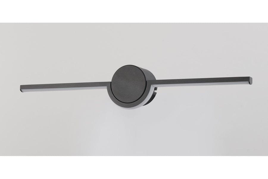 Kinkiet Almyrida w kolorze czarnym, z jedną diodą LED. Okrągła podstawa z prostokątnym ramieniem, montowany do ściany. Prosty, nowoczesny design, idealny do aranżacji wnętrz.