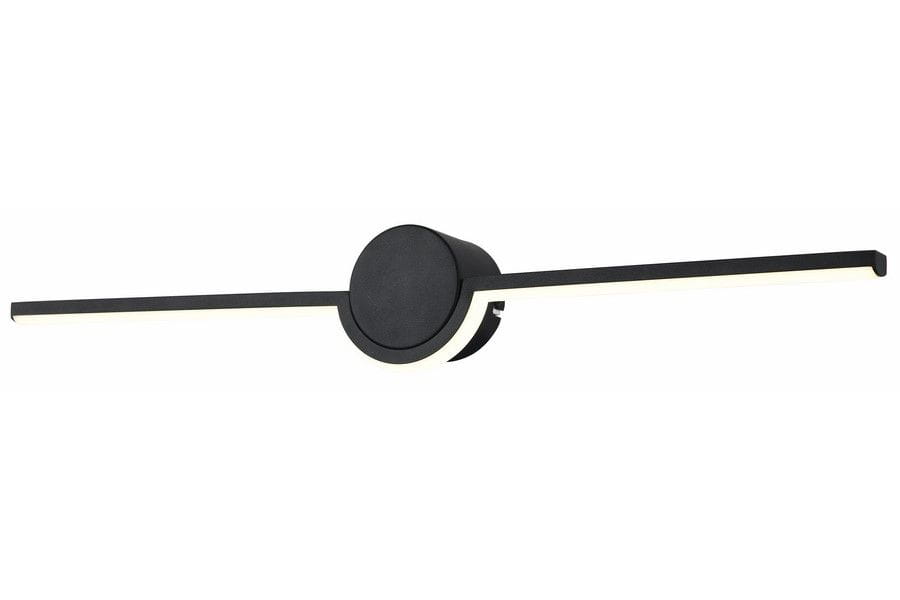 Kinkiet Almyrida 1xLED w kolorze czarnym, o długości 61 cm. Posiada okrągłą podstawę i prostokątną, płaską oprawę z diodą LED w jasnym kolorze. Zawieszony w pozycji poziomej, idealny do nowoczesnych aranżacji wnętrz.