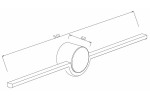 Kinkiet Almyrida 1xLED w kolorze białym, o wymiarach 510 mm długości i 60 mm wysokości. Okrągła oprawa z prostokątnym uchwytem, montowana na ścianie, idealna do nowoczesnych wnętrz.