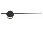 Kinkiet Alamiya 1xLED w kolorze czarnym, o długości 51 cm, z okrągłym elementem montażowym oraz prostokątną oprawą z białym podświetleniem. Ujęcie z góry, prezentujące minimalistyczny design i nowoczesny styl.